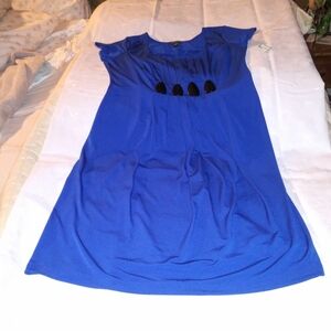 EnFocus Studio Size 12 Woman’s RoundNeck Cobult Blue A-Line pleated Dress